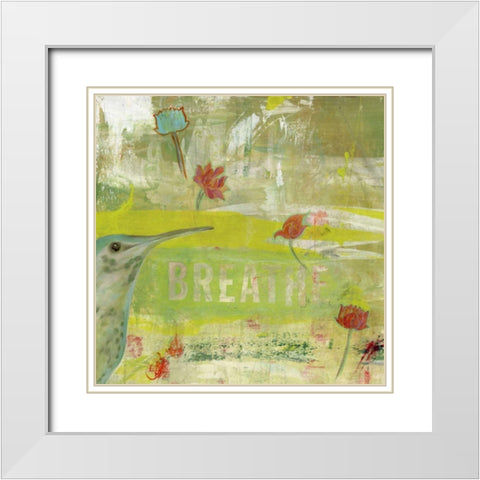 Breathe I White Modern Wood Framed Art Print with Double Matting by Fuchs, Jodi