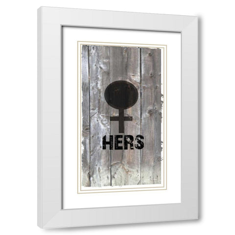 His-n-Hers I White Modern Wood Framed Art Print with Double Matting by James, Andrea