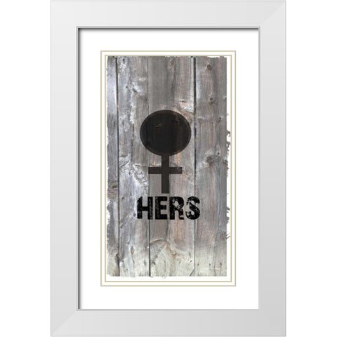 His-n-Hers I White Modern Wood Framed Art Print with Double Matting by James, Andrea