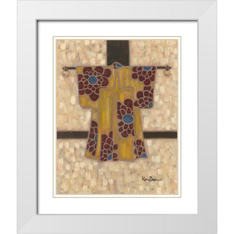 Primary Kimono II White Modern Wood Framed Art Print with Double Matting by Deans, Karen