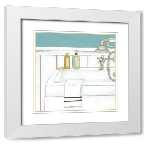 Classic Bath VI White Modern Wood Framed Art Print with Double Matting by Zarris, Chariklia