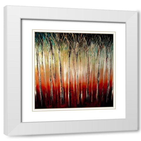Sunset White Modern Wood Framed Art Print with Double Matting by Harrington, Danielle