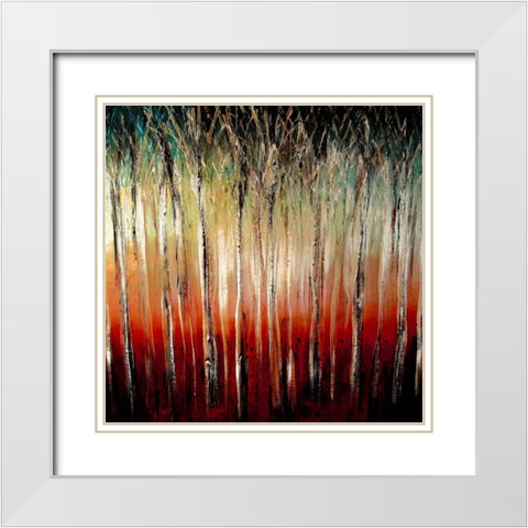 Sunset White Modern Wood Framed Art Print with Double Matting by Harrington, Danielle