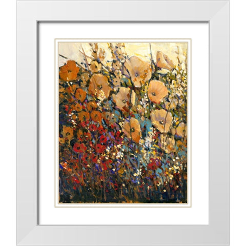 Bright and Bold Flowers I White Modern Wood Framed Art Print with Double Matting by OToole, Tim