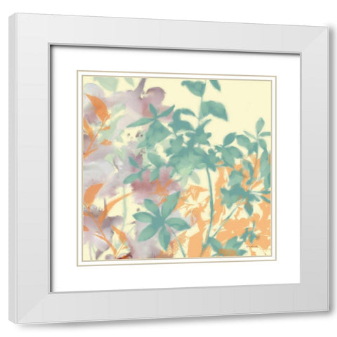 Graphic Bloom Collage I White Modern Wood Framed Art Print with Double Matting by Novak, Rick