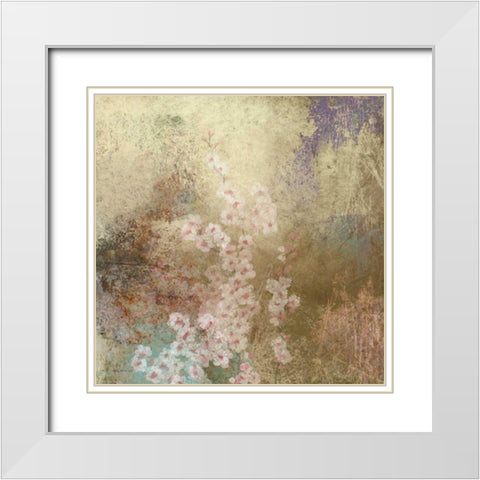 Cherry Blossom Abstract I White Modern Wood Framed Art Print with Double Matting by Novak, Rick