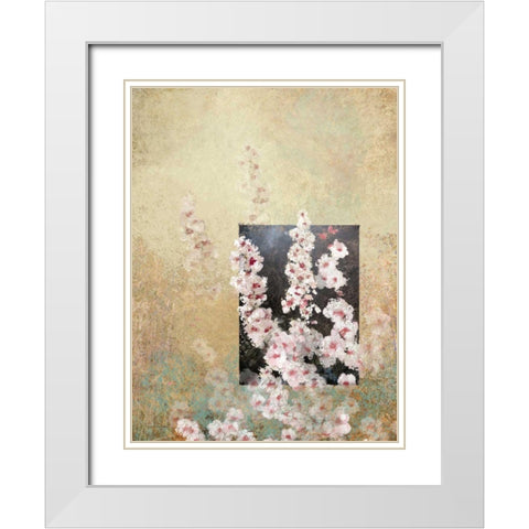 Cherry Blossom Abstract III White Modern Wood Framed Art Print with Double Matting by Novak, Rick