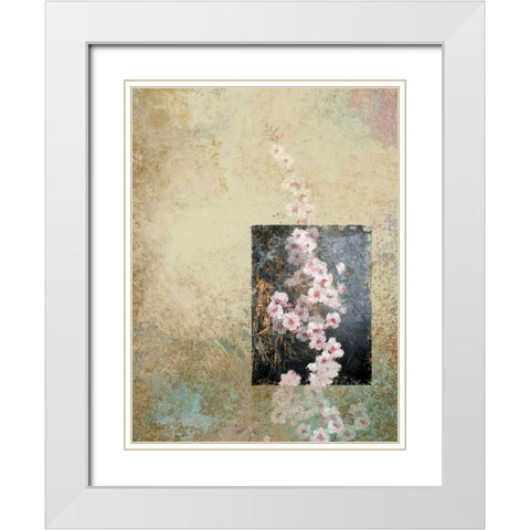 Cherry Blossom Abstract IV White Modern Wood Framed Art Print with Double Matting by Novak, Rick