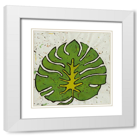 Planta Green IV White Modern Wood Framed Art Print with Double Matting by Davis, Andrea