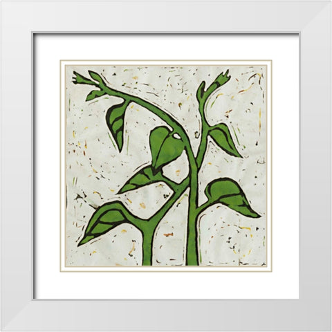 Planta Green V White Modern Wood Framed Art Print with Double Matting by Davis, Andrea