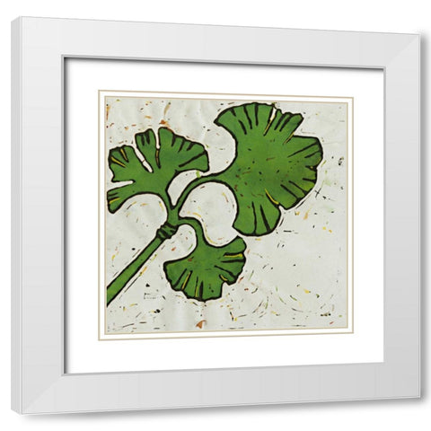 Planta Green VI White Modern Wood Framed Art Print with Double Matting by Davis, Andrea