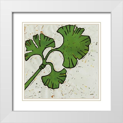 Planta Green VI White Modern Wood Framed Art Print with Double Matting by Davis, Andrea