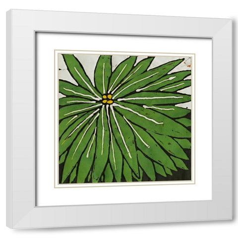Planta Green VIII White Modern Wood Framed Art Print with Double Matting by Davis, Andrea