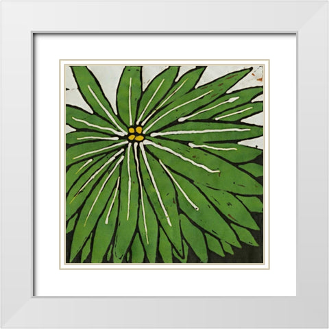 Planta Green VIII White Modern Wood Framed Art Print with Double Matting by Davis, Andrea
