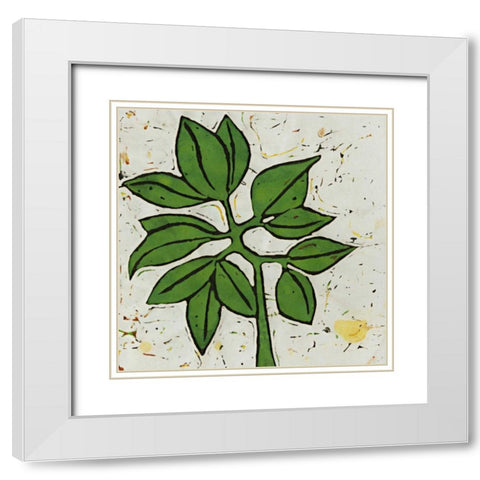 Planta Green IX White Modern Wood Framed Art Print with Double Matting by Davis, Andrea