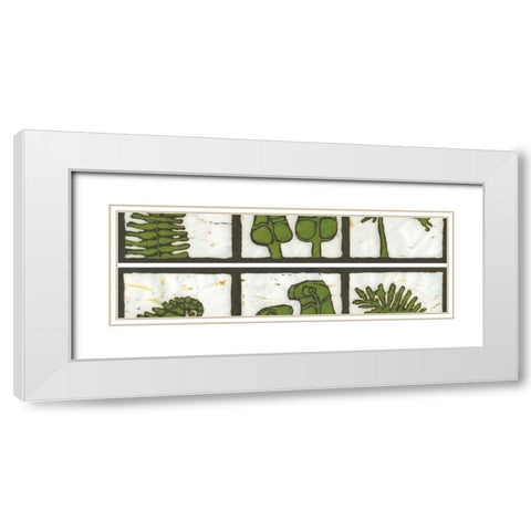 2-Up Verde Botanical I White Modern Wood Framed Art Print with Double Matting by Davis, Andrea