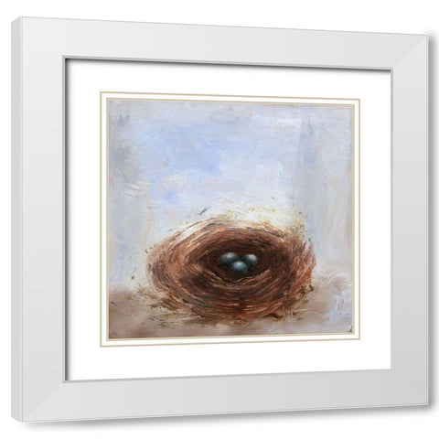Nested Eggs II White Modern Wood Framed Art Print with Double Matting by Nichols, Liz