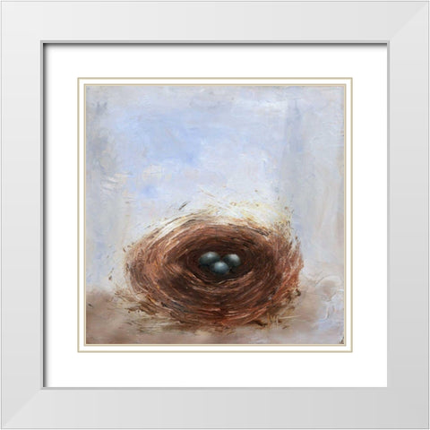 Nested Eggs II White Modern Wood Framed Art Print with Double Matting by Nichols, Liz