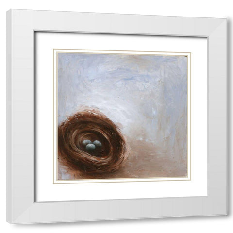 Nested Eggs III White Modern Wood Framed Art Print with Double Matting by Nichols, Liz