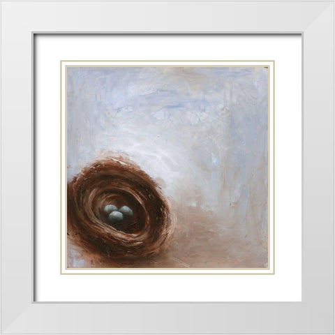 Nested Eggs III White Modern Wood Framed Art Print with Double Matting by Nichols, Liz