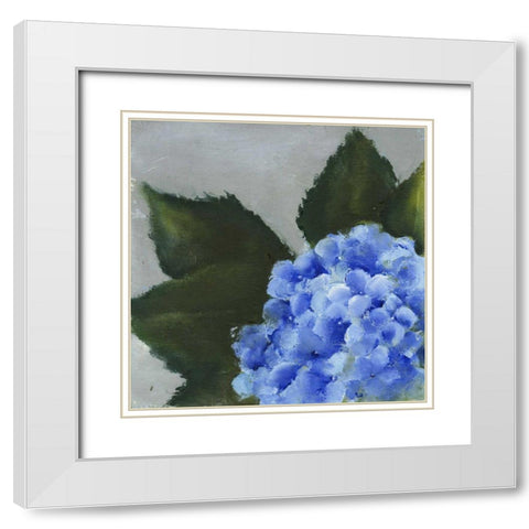 Hydrangea Detail I White Modern Wood Framed Art Print with Double Matting by Nichols, Liz