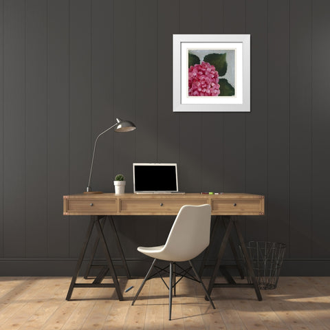 Hydrangea Detail II White Modern Wood Framed Art Print with Double Matting by Nichols, Liz