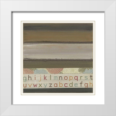 Alphabet II White Modern Wood Framed Art Print with Double Matting by Green-Aldridge, W.