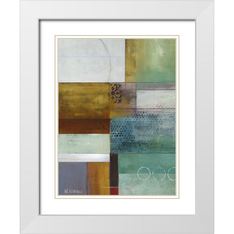 Cosmopolitan Abstract I White Modern Wood Framed Art Print with Double Matting by Green-Aldridge, W.