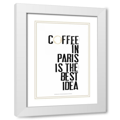 Drinks in Paris I White Modern Wood Framed Art Print with Double Matting by Velasquez, Deborah
