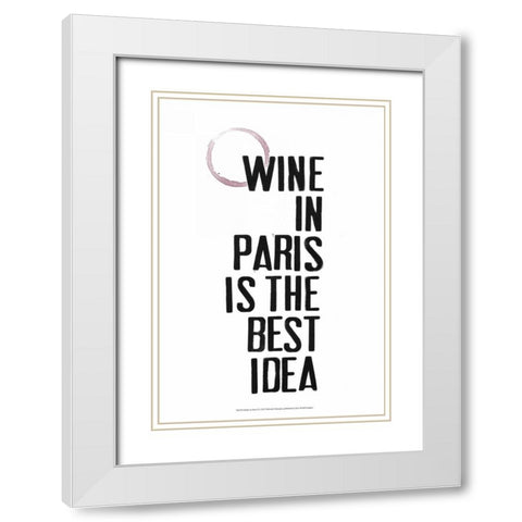 Drinks in Paris II White Modern Wood Framed Art Print with Double Matting by Velasquez, Deborah