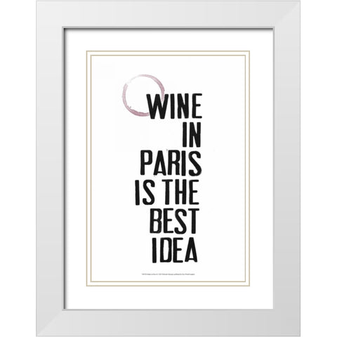 Drinks in Paris II White Modern Wood Framed Art Print with Double Matting by Velasquez, Deborah