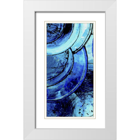 Blue Moons I White Modern Wood Framed Art Print with Double Matting by Ashley, Erin