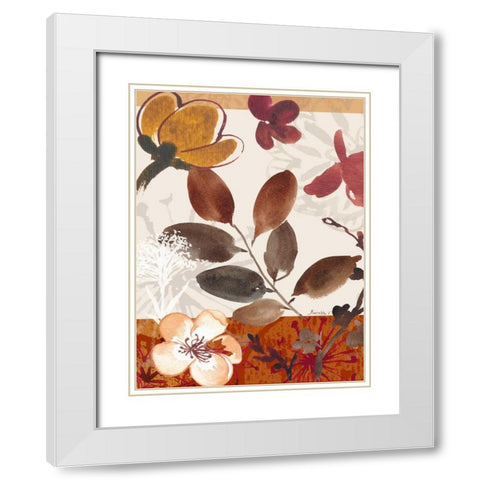 Modern Flowers I White Modern Wood Framed Art Print with Double Matting by Cohen, Marietta