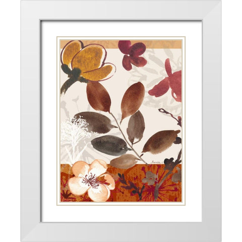 Modern Flowers I White Modern Wood Framed Art Print with Double Matting by Cohen, Marietta
