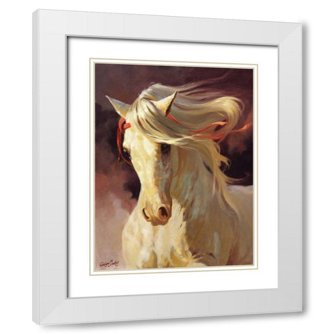 Blanco White Modern Wood Framed Art Print with Double Matting by Hawley, Carolyne