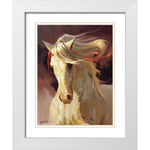 Blanco White Modern Wood Framed Art Print with Double Matting by Hawley, Carolyne