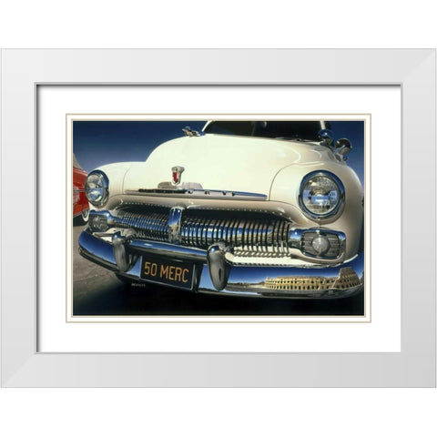 50 Ford Mercury White Modern Wood Framed Art Print with Double Matting by Reynolds, Graham