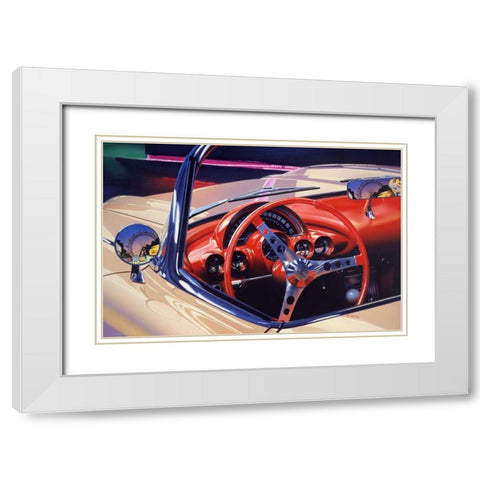 58 Corvette White Modern Wood Framed Art Print with Double Matting by Reynolds, Graham