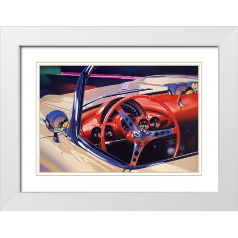 58 Corvette White Modern Wood Framed Art Print with Double Matting by Reynolds, Graham