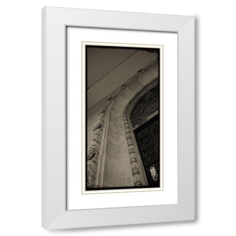 Sepia Architecture IV White Modern Wood Framed Art Print with Double Matting by Ling, Tang
