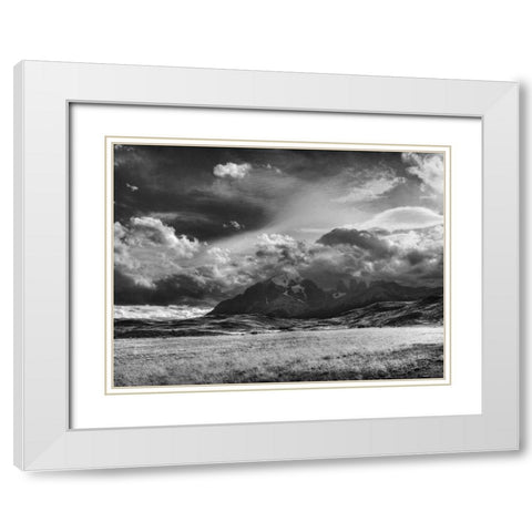Mountain Peak White Modern Wood Framed Art Print with Double Matting by Nalbandian, Nish