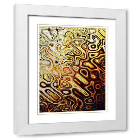 Metallic Shapes I White Modern Wood Framed Art Print with Double Matting by Harrington, Danielle