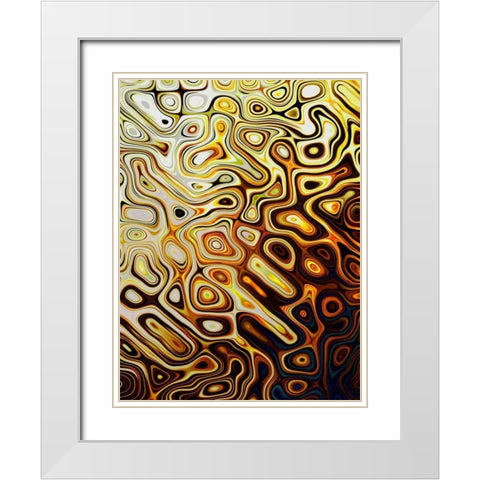 Metallic Shapes I White Modern Wood Framed Art Print with Double Matting by Harrington, Danielle