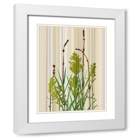 Strip Garden II White Modern Wood Framed Art Print with Double Matting by Burghardt, James