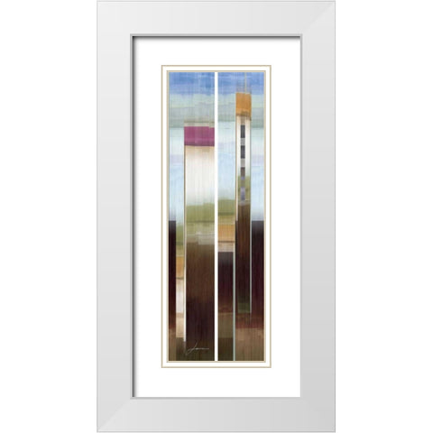 2-Up Eastside II White Modern Wood Framed Art Print with Double Matting by Burghardt, James