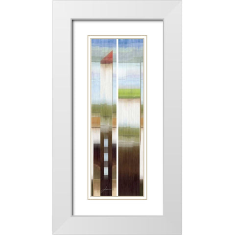 2-Up Eastside III White Modern Wood Framed Art Print with Double Matting by Burghardt, James