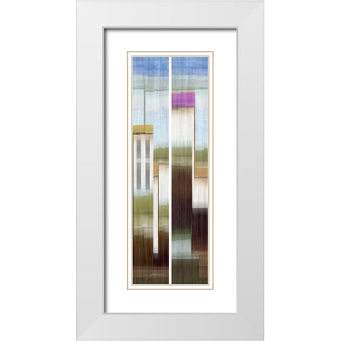2-Up Eastside IV White Modern Wood Framed Art Print with Double Matting by Burghardt, James