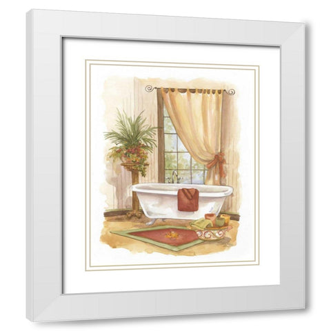 Watercolor Bath in Spice II White Modern Wood Framed Art Print with Double Matting by Van Dijk, Jerianne