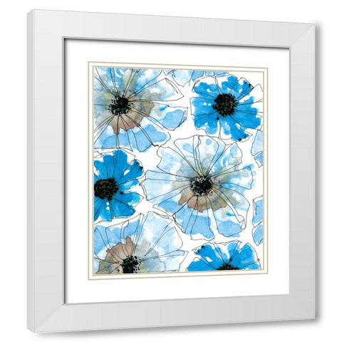 Water Blossoms I White Modern Wood Framed Art Print with Double Matting by Velasquez, Deborah