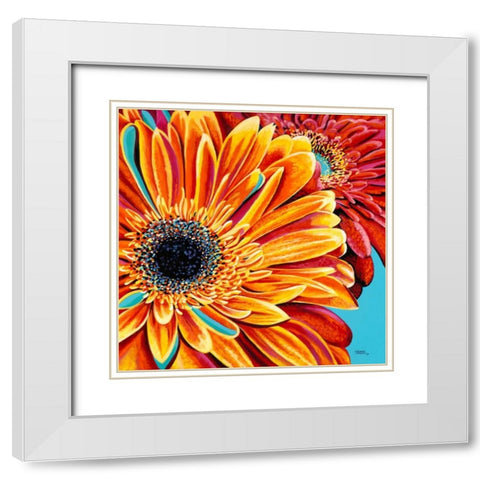 Color Bursts II White Modern Wood Framed Art Print with Double Matting by Vitaletti, Carolee